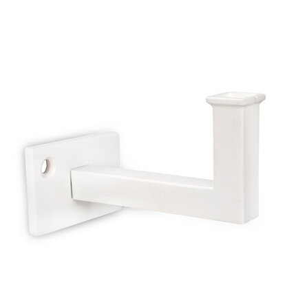 Trapleuning wit - rechthoekig (50x10 mm) - met leuninghouders type 10 - op maat - witte poedercoating - RAL 9016, 9010 of 9001