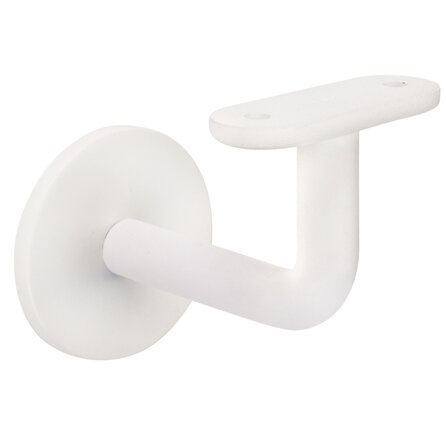 Trapleuning wit - rechthoekig (50x20 mm) - met leuninghouders type 3 - op maat - witte poedercoating - RAL 9016, 9010 of 9001