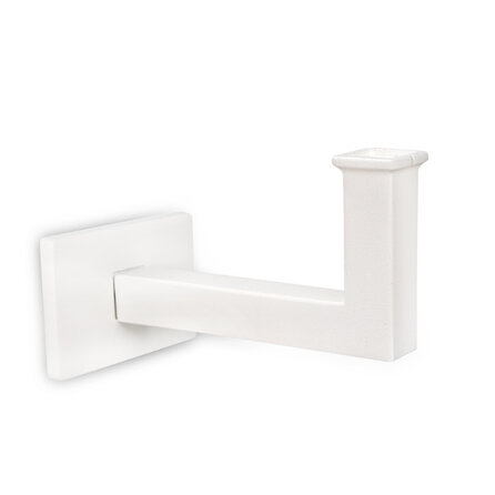 Trapleuning wit - rechthoekig (50x20 mm) - met leuninghouders type 11 - op maat - witte poedercoating - RAL 9016, 9010 of 9001