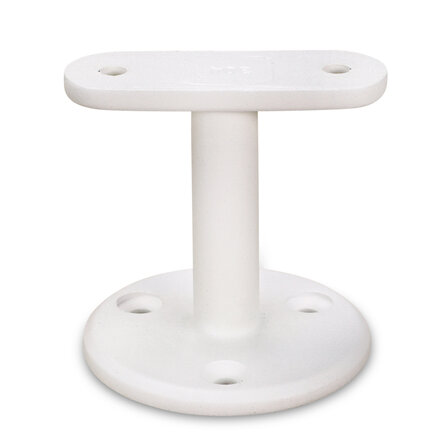 Trapleuning wit - rechthoekig (50x20 mm) - met leuninghouders type 4 - op maat - witte poedercoating - RAL 9016, 9010 of 9001