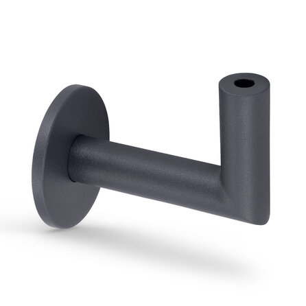 Trapleuning antraciet - rechthoekig (40x10 mm) - met leuninghouders type 3 luxe - op maat - donkergrijze poedercoating - RAL 7016 of 7021