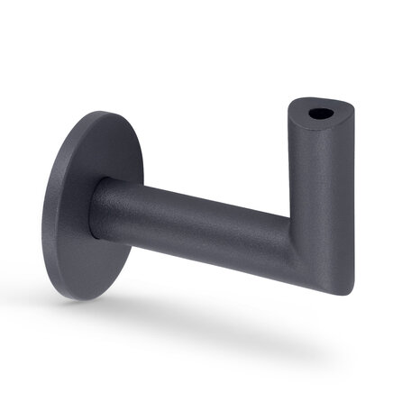 Trapleuning antraciet - rond - met leuninghouders type 3 luxe - op maat - donkergrijze poedercoating - RAL 7016 of 7021