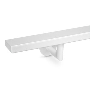 Trapleuning wit - rechthoekig (50x10 mm) - met houders type 3 luxe