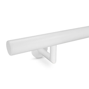 Trapleuning wit - rond smal - met houders type 3 luxe