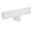 Trapleuning wit - rond - met leuninghouders type 3 luxe - op maat - witte poedercoating - RAL 9016, 9010 of 9001