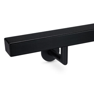 Trapleuning zwart - vierkant (40x40 mm) - met houders type 3 luxe