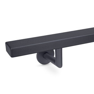 Trapleuning antraciet - rechthoekig (40x20 mm) - met houders type 3 luxe