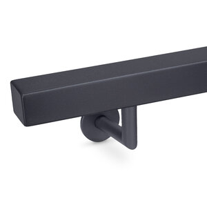 Trapleuning antraciet - vierkant (40x40 mm) - met houders type 3 luxe