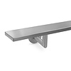 RVS trapleuning - rechthoekig (50x10 mm) - met leuninghouders type 3 luxe - op maat - geborsteld RVS 304