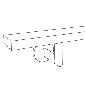 Trapleuning - RAL kleur naar wens - rechthoekig (40x15 mm) - met houders type 3 luxe