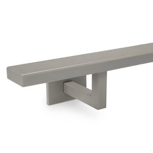 Trapleuning grijs - rechthoekig (40x10 mm) - met houders type 11
