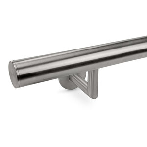 RVS trapleuning - rond smal - met houders type 3 luxe
