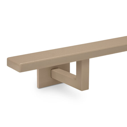 Trapleuning grijs - rechthoekig (40x10 mm) - met leuninghouders type 11 - op maat - grijze poedercoating - RAL 7030, 7044, 1019 of 9002