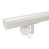Trapleuning grijs - rond - met leuninghouders type 3 - op maat - grijze poedercoating - RAL 7030, 7044, 1019 of 9002