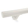 Trapleuning grijs - rond - met leuninghouders type 7 luxe - op maat - grijze poedercoating - RAL 7030, 7044, 1019 of 9002