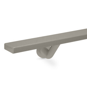 Trapleuning grijs - rechthoekig (40x10 mm) - met houders type 7 luxe