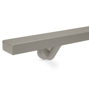 Trapleuning grijs - rechthoekig (40x20 mm) - met houders type 7 luxe