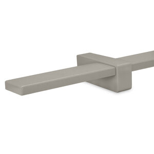 Trapleuning grijs - rechthoekig (40x10 mm) - met houders type 13