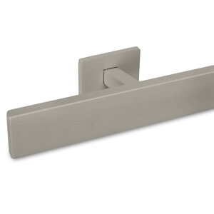 Trapleuning grijs - rechthoekig (40x10 mm) - met houders type 16