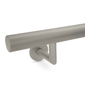 Trapleuning grijs - rond smal - met houders type 3 luxe
