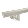 Trapleuning grijs - rond smal - met leuninghouders type 3 luxe - op maat - grijze poedercoating - RAL 7030, 7044, 1019 of 9002
