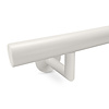 Trapleuning grijs - rond smal - met leuninghouders type 3 luxe - op maat - grijze poedercoating - RAL 7030, 7044, 1019 of 9002