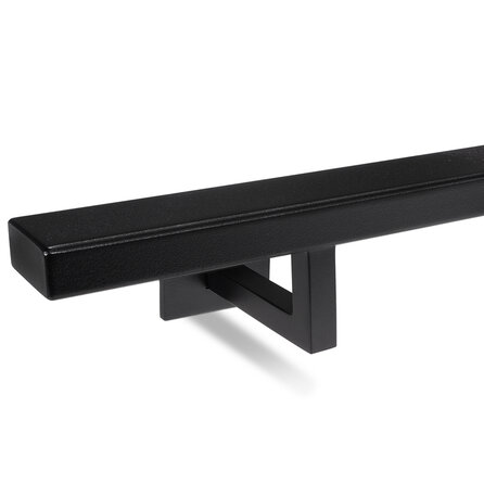 Trapleuning zwart - 40x20 mm - met leuninghouders type 11