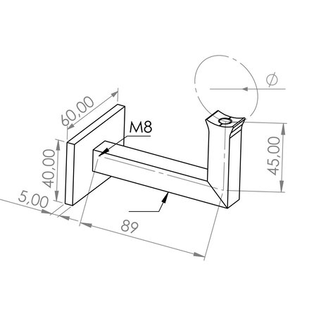 Leuninghouder zwart - type 11 - rond - voor een ronde trapleuning - zwarte poedercoating - RAL 9005