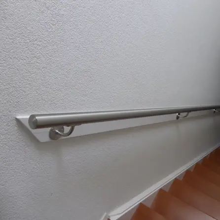 RVS trapleuning - rond - met leuninghouders type 2 - op maat - geborsteld RVS 304