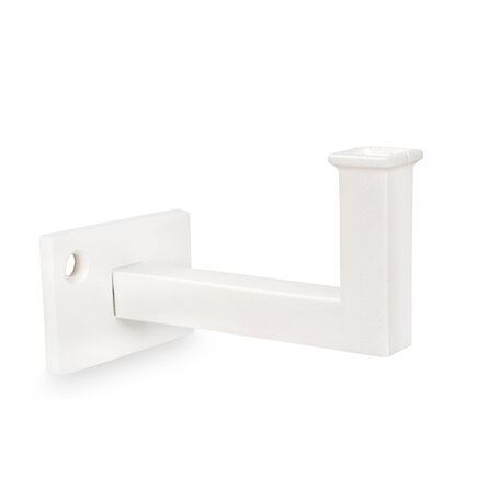 Trapleuning wit - rechthoekig (50x20 mm) - met leuninghouders type 10 - op maat - witte poedercoating - RAL 9016, 9010 of 9001