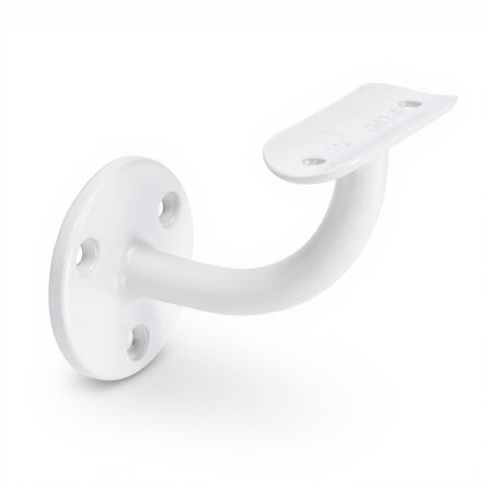 Trapleuning wit - rond smal - met leuninghouders type 2 - op maat - witte poedercoating - RAL 9016, 9010 of 9001 Trapleuning wit - rond smal - met leuninghouders type 2 - op maat - witte poedercoating - RAL 9016, 9010 of 9001