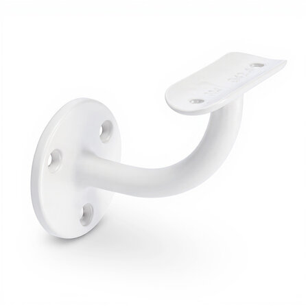 Trapleuning wit - rond - met leuninghouders type 2 - op maat - voor buiten - witte poedercoating - RAL 9016, 9010 of 9001