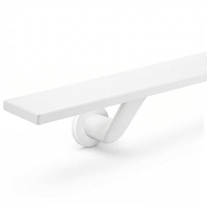 Trapleuning wit - rechthoekig (50x10 mm) - met houders type 7 luxe