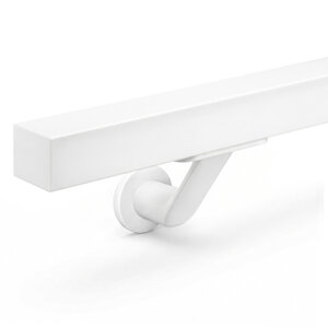 Trapleuning wit - vierkant (40x40 mm) - met houders type 7 luxe