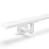 Trapleuning wit - rechthoekig (40x10 mm) - met leuninghouders type 1 - op maat - voor buiten - witte poedercoating - RAL 9016, 9010 of 9001