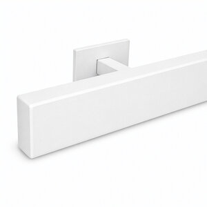 Trapleuning wit - rechthoekig (40x20 mm) - met houders type 16 Trapleuning wit - rechthoekig (40x20 mm) - met houders type 16