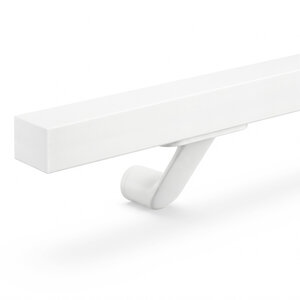 Trapleuning wit - vierkant (40x40 mm) - met houders type 7