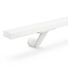 Trapleuning wit - rechthoekig (40x20 mm) - met leuninghouders type 7 - op maat - witte poedercoating - RAL 9016, 9010 of 9001 Trapleuning wit - rechthoekig (40x20 mm) - met leuninghouders type 7 - op maat - witte poedercoating - RAL 9016, 9010 of 9001