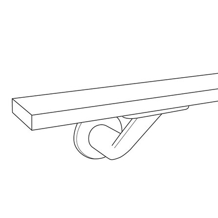 Trapleuning RAL kleur naar wens - rechthoekig (40x10 mm) - met leuninghouders type 7 luxe - op maat - poedercoating in iedere RAL kleur - Copy