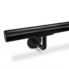 Trapleuning zwart - rond smal - met leuninghouders type 3
