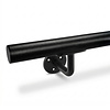 Trapleuning zwart - rond smal - met leuninghouders type 1 - op maat - zwarte poedercoating - RAL 9005