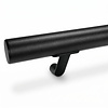Trapleuning zwart - rond - met leuninghouders type 7 - op maat - zwarte poedercoating - RAL 9005