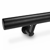 Trapleuning zwart - rond - met leuninghouders type 17 - op maat - zwarte poedercoating - RAL 9005