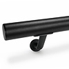 Trapleuning zwart - rond - met leuninghouders type 7 luxe - op maat - zwarte poedercoating - RAL 9005