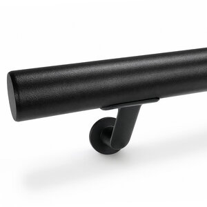 Trapleuning zwart - rond - met houders type 7 luxe