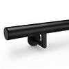 Trapleuning zwart - rond smal - met leuninghouders type 3 luxe - op maat - zwarte poedercoating - RAL 9005