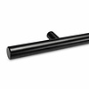Trapleuning zwart - rond smal - met leuninghouders type 14 - op maat - zwarte poedercoating - RAL 9005