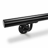 Trapleuning zwart - rond smal - met leuninghouders type 2 - op maat - zwarte poedercoating - RAL 9005