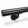 Trapleuning zwart - rond - met leuninghouders type 2 - op maat - zwarte poedercoating - RAL 9005