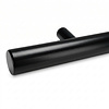 Trapleuning zwart - rond - met leuninghouders type 14 - op maat - zwarte poedercoating - RAL 9005